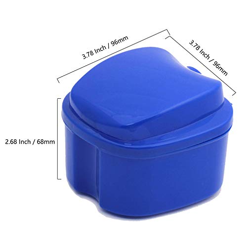KISEER 2 Pack Colors Denture Bath Case Cup Box Holder Storage Soak Container ...