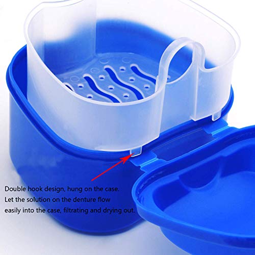 KISEER 2 Pack Denture Bath Case Cup Box Holder Storage Container with Denture...