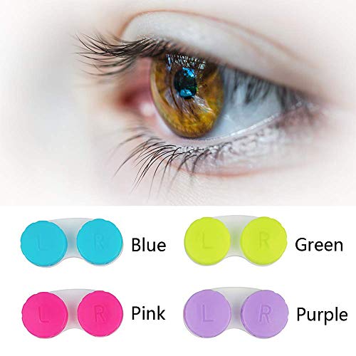 KISEER 24 Pack Colorful Cute Contact Lens Case Bulk Box Holder Container Soak...