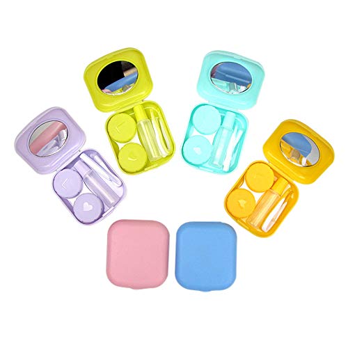 KISEER 6 Pack Colorful Contact Lens Case Travel Kit Contact Box Holder Soak S...