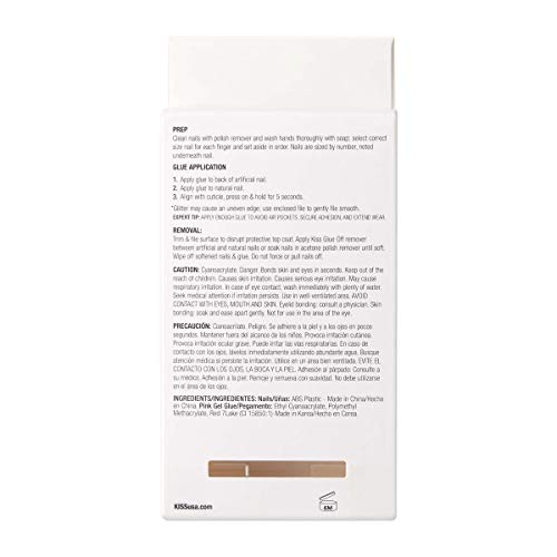 KISS Classy French Nail Manicure Kit with Gel Finish, Long, Coffin Shaped, “B...