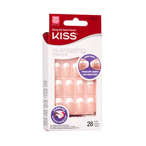Kiss Everlasting French Nail Manicure, Chip-Free with Flexi-Fit Technology, M...