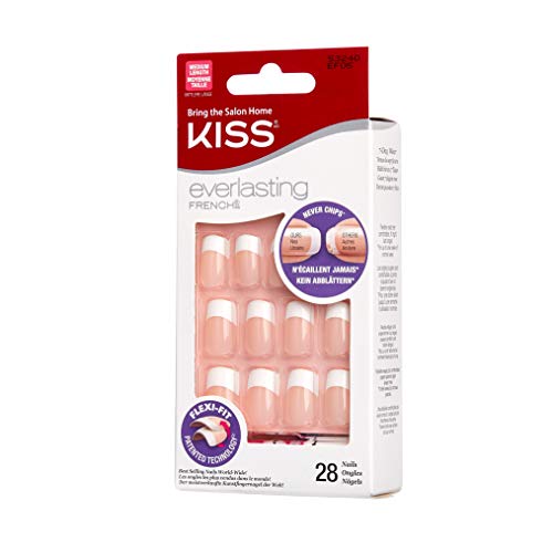 Kiss Everlasting French Nail Manicure, Chip-Free with Flexi-Fit Technology, M...