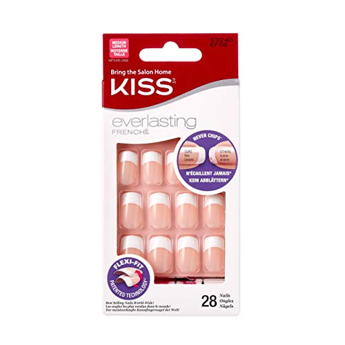 Kiss Everlasting French Nail Manicure, Chip-Free with Flexi-Fit Technology, M...