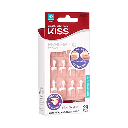 Kiss Everlasting French Nail Manicure, Chip-Free with Flexi-Fit Technology, R...
