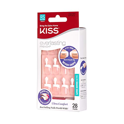 Kiss Everlasting French Nail Manicure, Chip-Free with Flexi-Fit Technology, R...