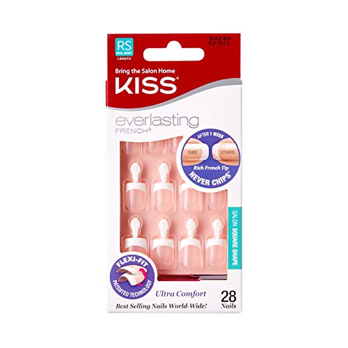 Kiss Everlasting French Nail Manicure, Chip-Free with Flexi-Fit Technology, R...