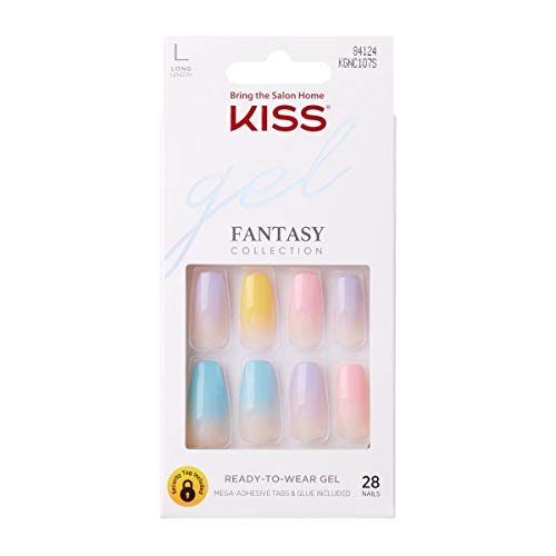 KISS Gel Fantasy Ready-to-Wear Press-On Gel Nails, “It's Destiny”, Long, Mult...