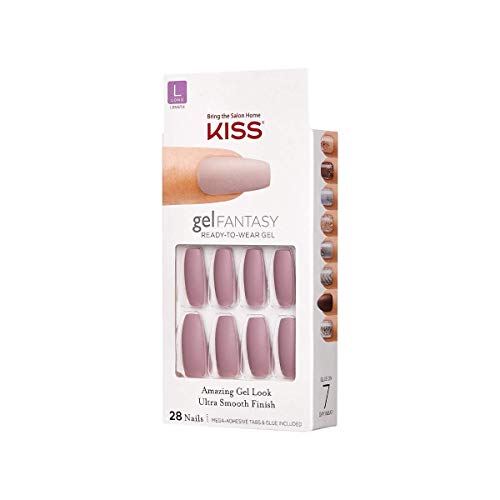 KISS Gel Fantasy Ready-to-Wear Press-On Gel Nails, “Stick Together”, Long, Da...