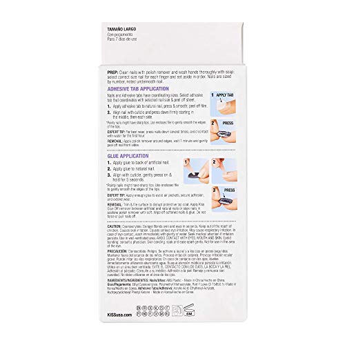 KISS Gel Fantasy Ready-to-Wear Press-On Gel Nails, “Stick Together”, Long, Da...