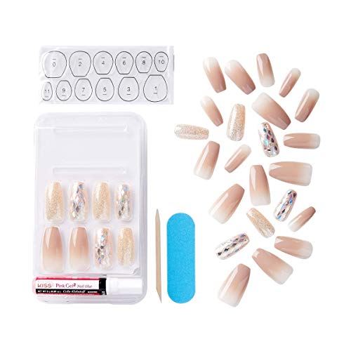 KISS Gel Fantasy Ready-to-Wear Press-On / Glue-On Gel Nails, Style “Hard To F...