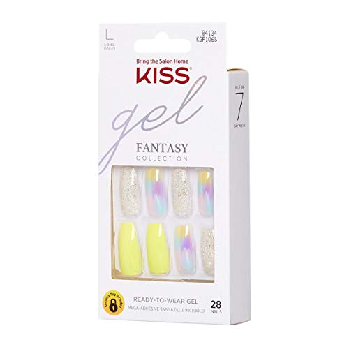 KISS Gel Fantasy Ready-to-Wear Press-On/Glue-On Gel Nails, Style “In Your Eye...