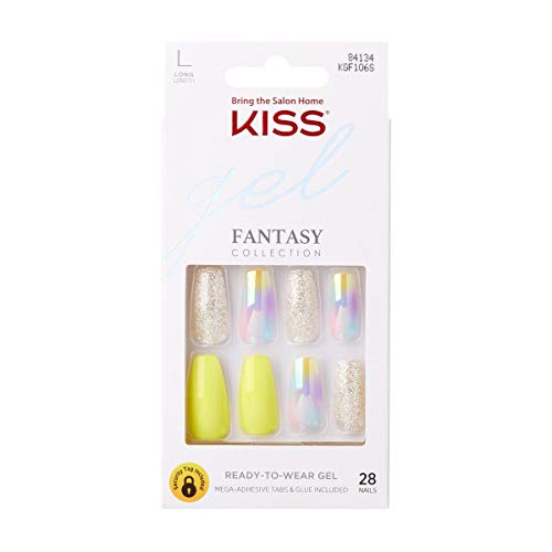 KISS Gel Fantasy Ready-to-Wear Press-On/Glue-On Gel Nails, Style “In Your Eye...