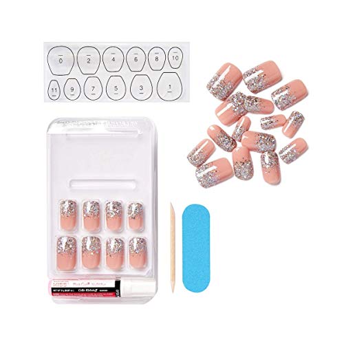 KISS Gel Fantasy Ready-to-Wear Press-On/Glue-On Gel Nails, Style “Warning Sig...