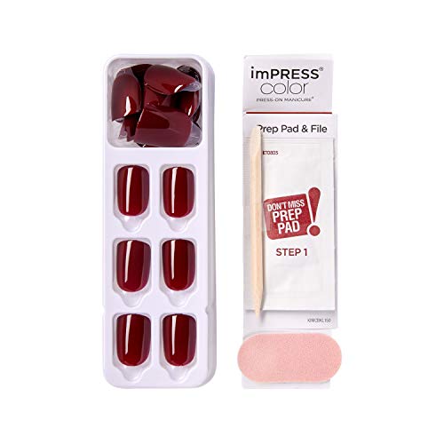 KISS imPRESS Color Press-On Manicure, Gel Nail Kit, PureFit Technology, Short...