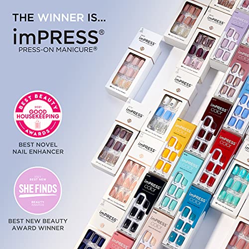 KISS imPRESS Color Press-On Manicure, Gel Nail Kit, PureFit Technology, Short...