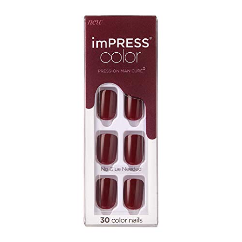 KISS imPRESS Color Press-On Manicure, Gel Nail Kit, PureFit Technology, Short...