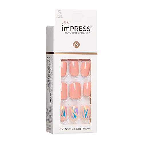 KISS imPRESS Press-On Manicure, Nail Kit, PureFit Technology, Short Press-On ...