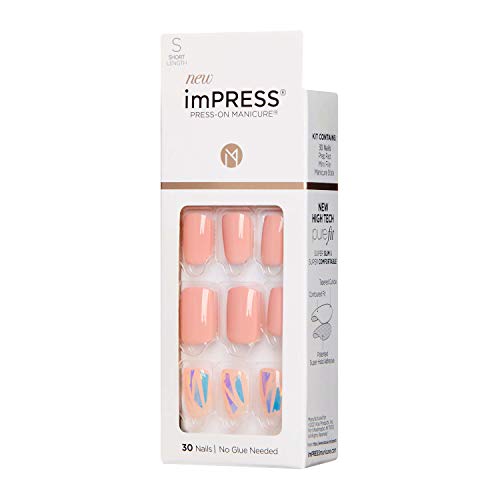 KISS imPRESS Press-On Manicure, Nail Kit, PureFit Technology, Short Press-On ...