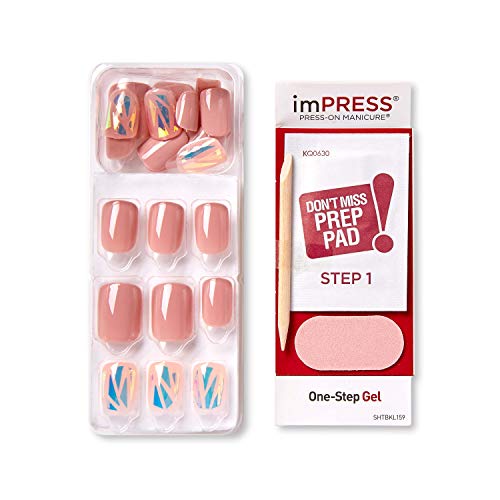 KISS imPRESS Press-On Manicure, Nail Kit, PureFit Technology, Short Press-On ...