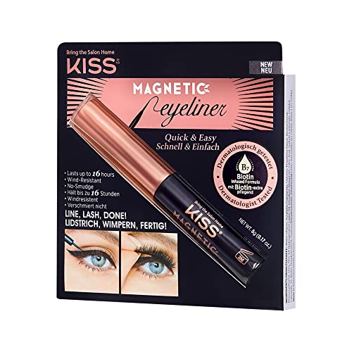 KISS Magnetic Eyeliner, Black, 0.16 Ounce, Smudge Proof, Biotin Infused, Free...