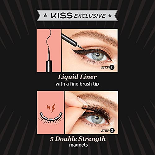 KISS Magnetic Eyeliner, Black, 0.16 Ounce, Smudge Proof, Biotin Infused, Free...