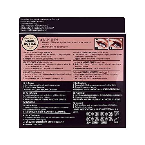 KISS Magnetic Eyeliner, Black, 0.16 Ounce, Smudge Proof, Biotin Infused, Free...
