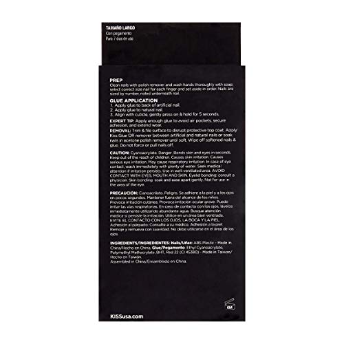 KISS Masterpiece One-Of-A-Kind Luxe Mani, Long Length, Premium Acrylic Fake N...