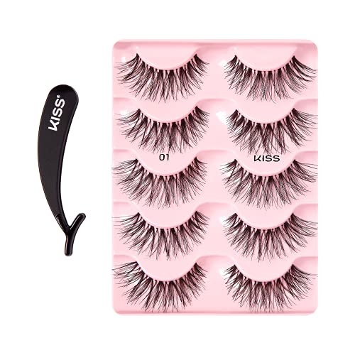 KISS So Wispy False Eyelashes Multipack #01, Full Bouncy Volume & Curl, Signa...