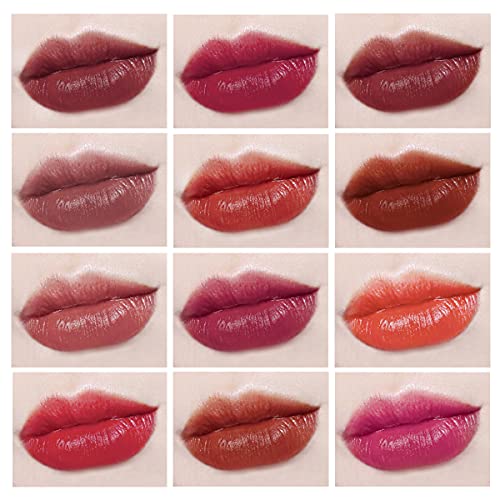 KISSIO Lipstick Set 12 Colors,Mini Matte Lipstick,Lip Capsules,Waterproof Lon...