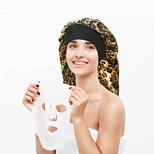 4 Pieces Satin Sleep Cap for Long Hair and Dreadlock, Extra Large 2 PCS Solid...