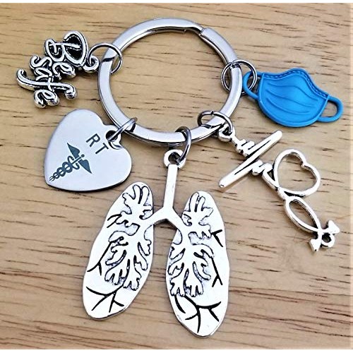 RT Respiratory Therapist Keychain RT Keychain Respiratory Therapy Gift Lung K...
