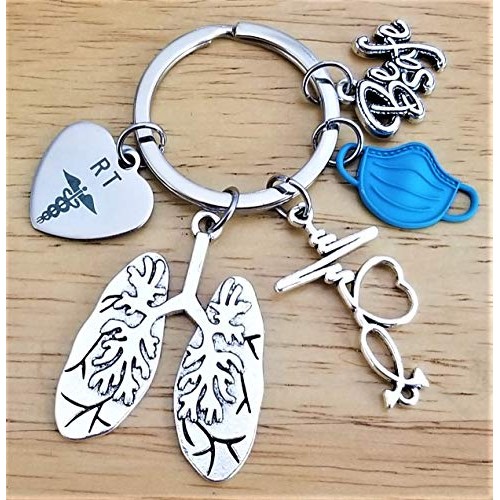 RT Respiratory Therapist Keychain RT Keychain Respiratory Therapy Gift Lung K...