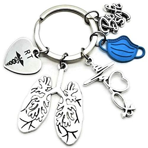 RT Respiratory Therapist Keychain RT Keychain Respiratory Therapy Gift Lung K...