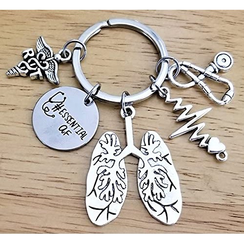RT Respiratory Therapist Keychain RT Keychain Respiratory Therapy Gift Lung S...