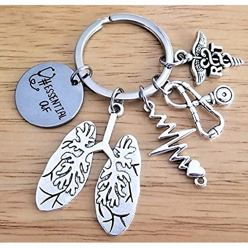 RT Respiratory Therapist Keychain RT Keychain Respiratory Therapy Gift Lung S...