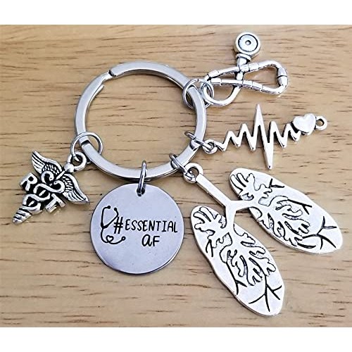 RT Respiratory Therapist Keychain RT Keychain Respiratory Therapy Gift Lung S...