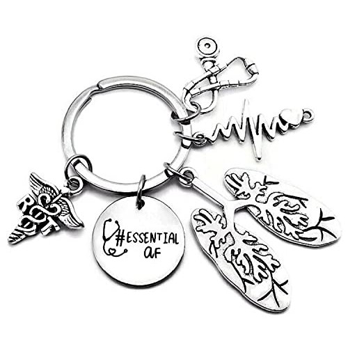 RT Respiratory Therapist Keychain RT Keychain Respiratory Therapy Gift Lung S...