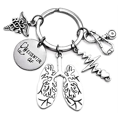 RT Respiratory Therapist Keychain RT Keychain Respiratory Therapy Gift Lung S...