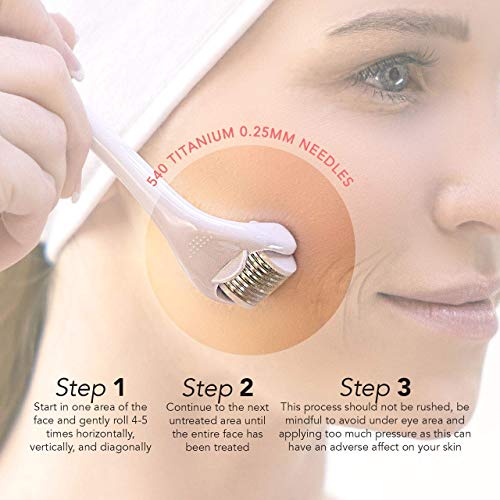 Kitsch Derma Roller Kit .25 mm Micro Derma Roller for Face & Body, Derma Roll...