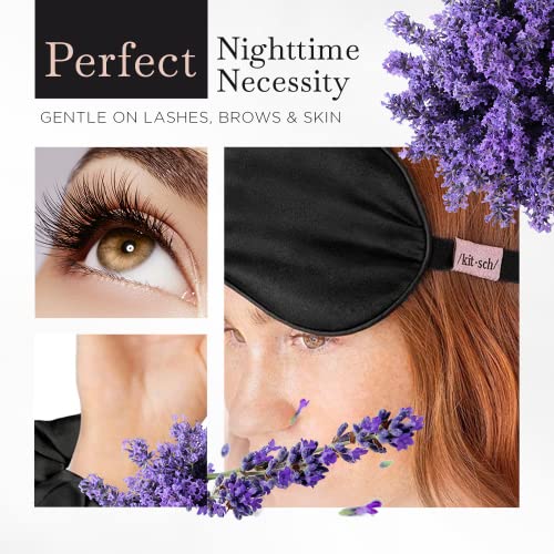 Kitsch Lavender Weighted Satin Eye Mask for Sleeping, Softer Than Silk Sleep ...