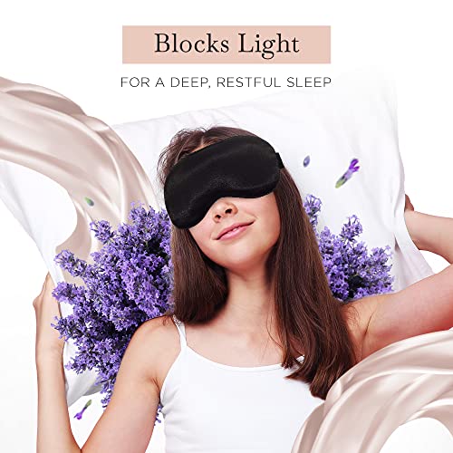 Kitsch Lavender Weighted Satin Eye Mask for Sleeping, Softer Than Silk Sleep ...