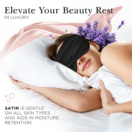 Kitsch Lavender Weighted Satin Eye Mask for Sleeping, Softer Than Silk Sleep ...