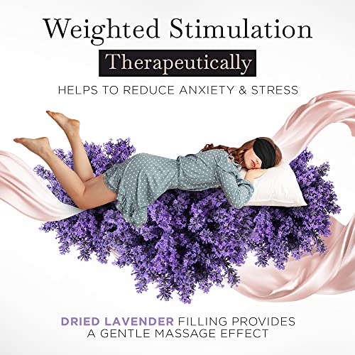 Kitsch Lavender Weighted Satin Eye Mask for Sleeping, Softer Than Silk Sleep ...