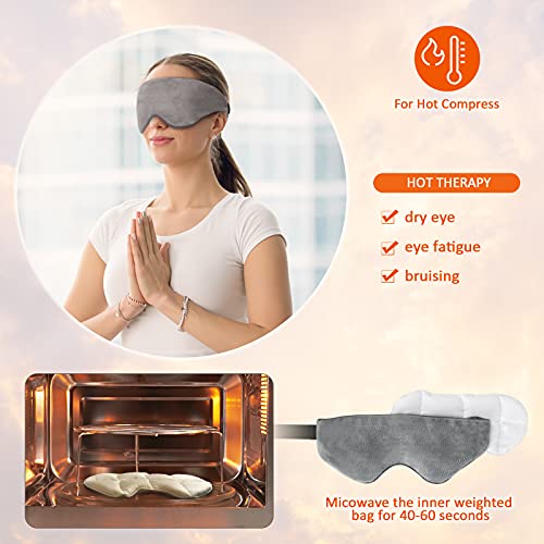 Weighted Eye Mask Kivik Sleep Mask for Men Women Adjustable Strap,Cooling Hea...