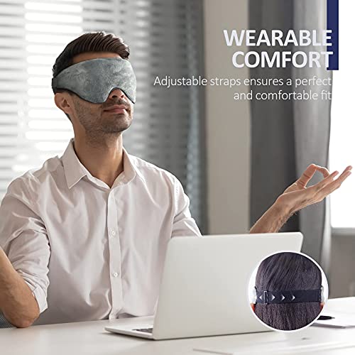 Weighted Eye Mask Kivik Sleep Mask for Men Women Adjustable Strap,Cooling Hea...