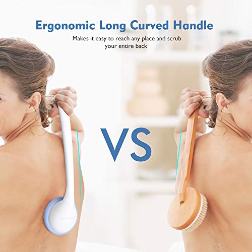 Back Scrubber for Shower, KIWIHOME Back Washer Body Brush, Silicone Body Scru...