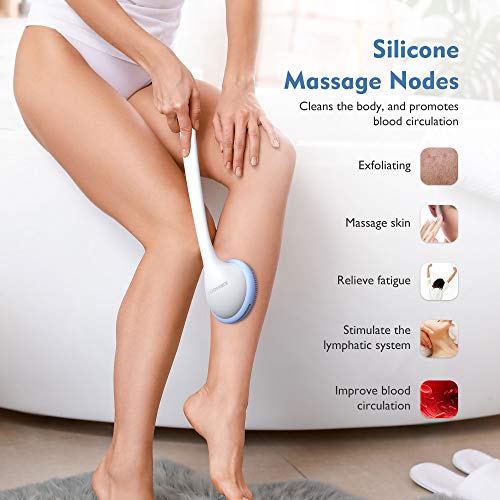 Back Scrubber for Shower, KIWIHOME Back Washer Body Brush, Silicone Body Scru...