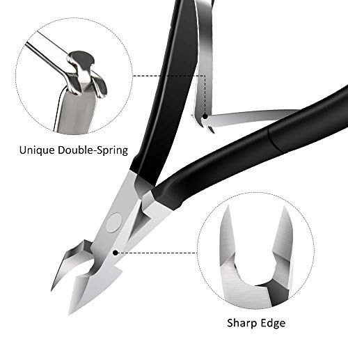 KK-mall Cuticle Trimmer Nippers with Cuticle Pusher & Nail Polish Remover & N...