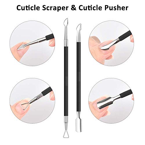 KK-mall Cuticle Trimmer Nippers with Cuticle Pusher & Nail Polish Remover & N...